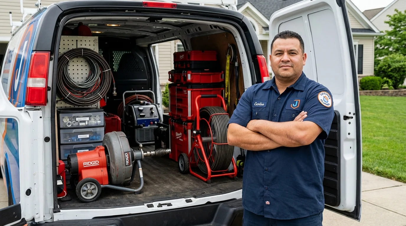 Professional drain cleaning equipment and Johns Plumbing LLC plumber in Whitefield